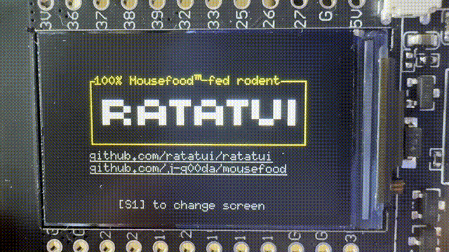 Mousefood demo running on esp32